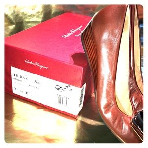 *SOLD* Salvatore Ferragamo Tilda Wedges in Brown